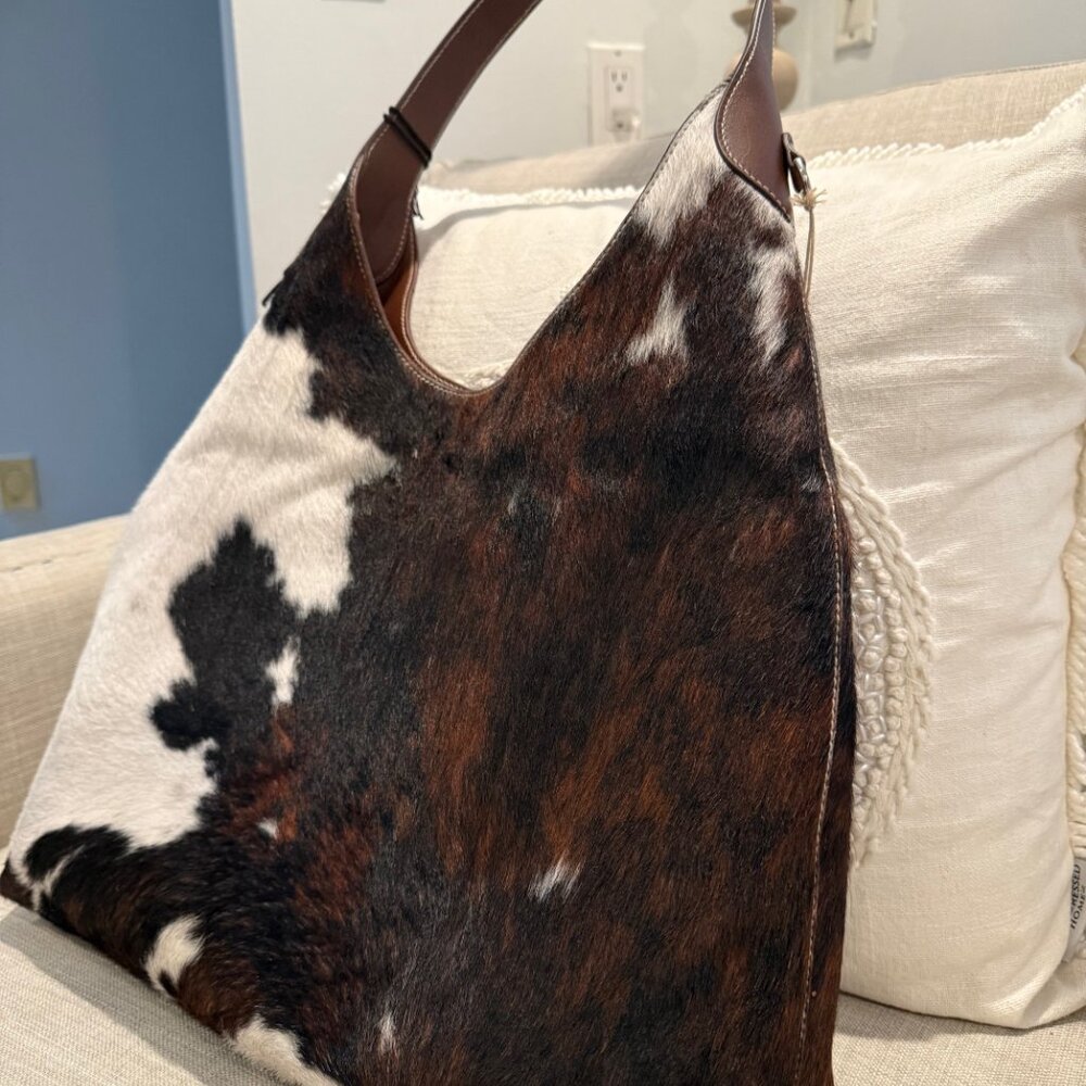 Cavalcanti Cow Hide & Leather Hobo Bag Viral